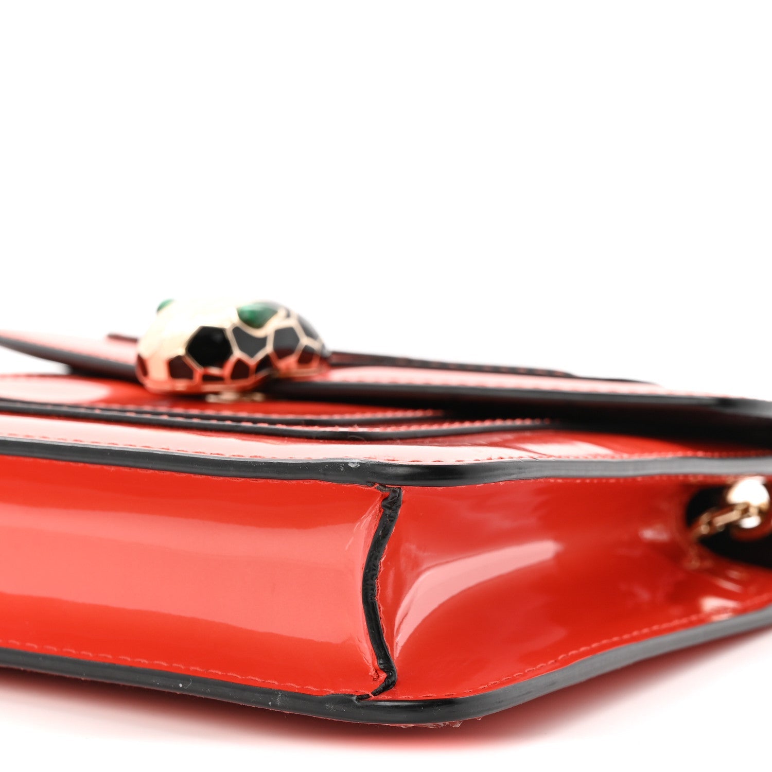 Metallic Calfskin Small Serpenti Forever Snake Strap Crossbody Bag Orange