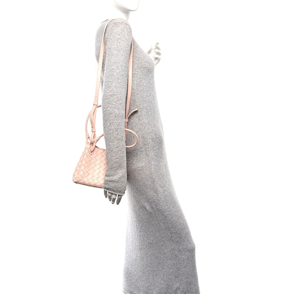 Nappa Intrecciato Small Parachute Shoulder Bag Cameo
