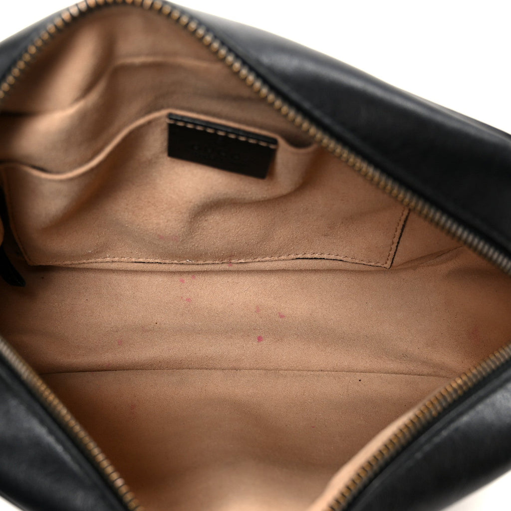 Calfskin Matelasse Small GG Marmont Chain Shoulder Bag Black
