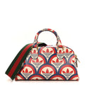 X ADIDAS Shangai Calfskin Web Trefoil Interlocking G Mini Duffle Bag Red White Blue