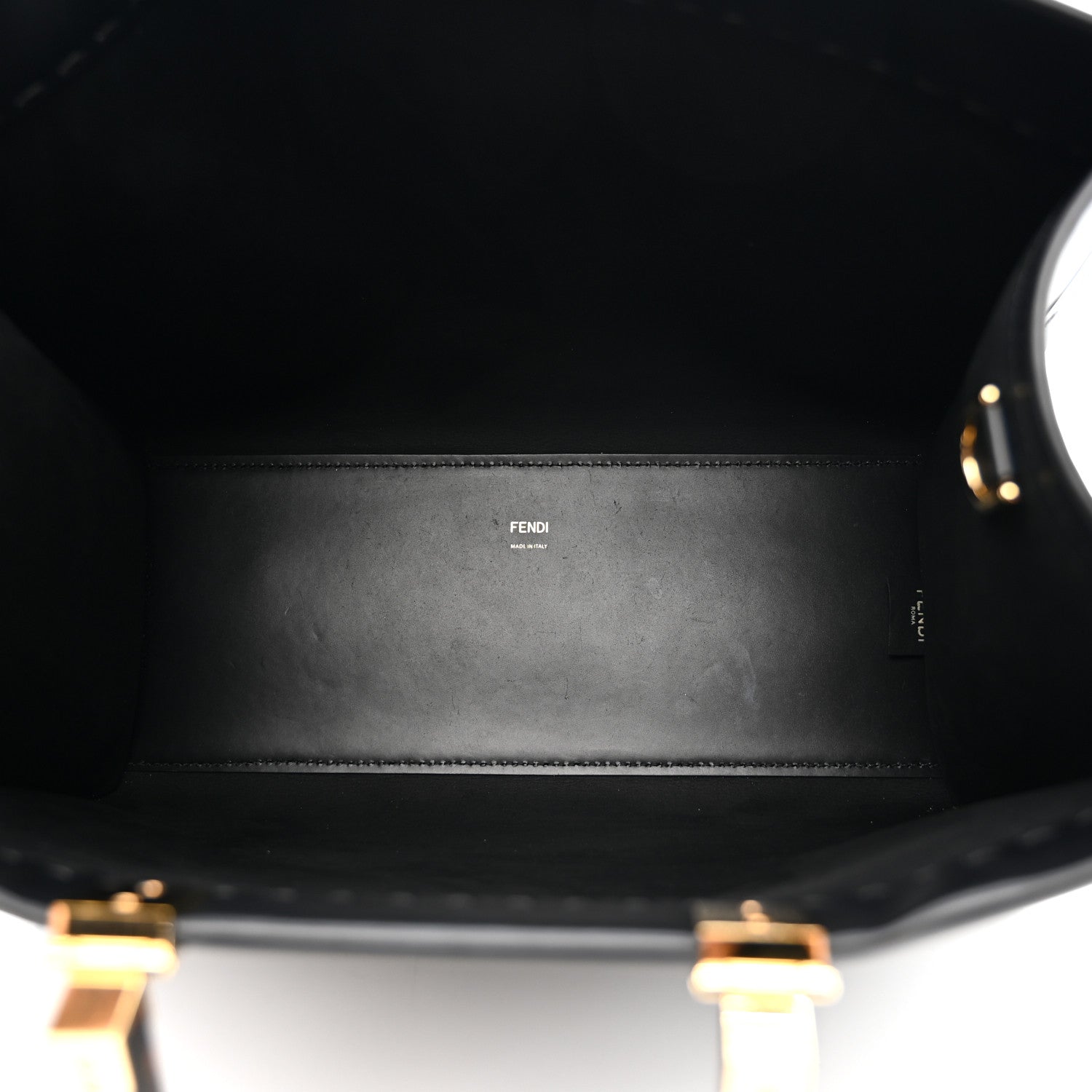 Vitello King Plexiglass Medium Fendi Sunshine Shopper Tote Black