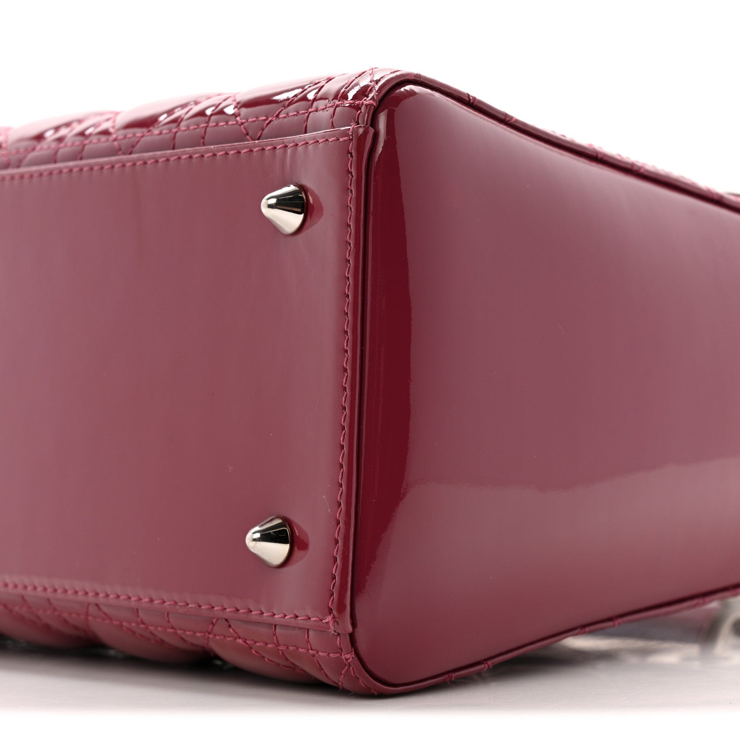 Patent Cannage Medium Lady Dior Dark Pink
