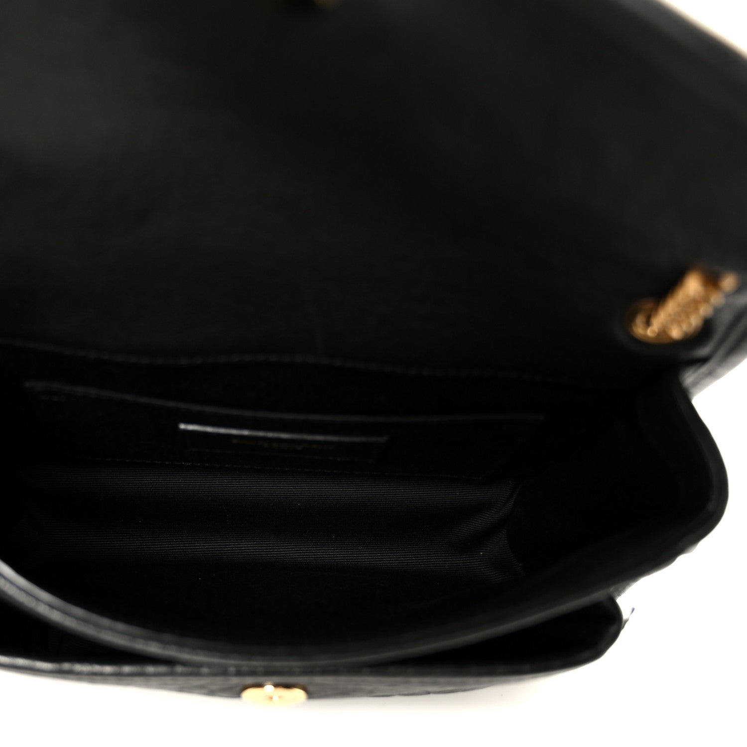Grained Lambskin Monogram Mini Niki Chain Satchel Black