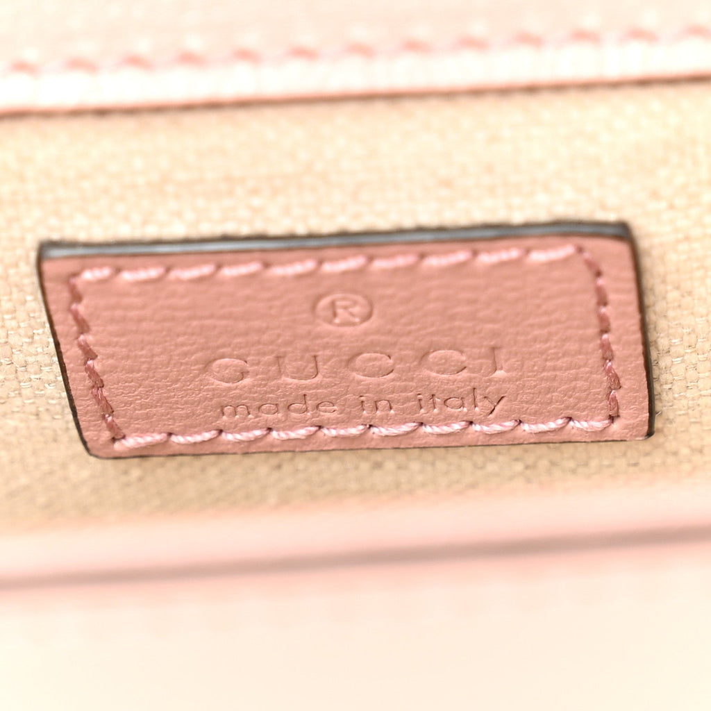 Azalea Calfskin Crystal GG Monogram Mini Horsebit 1955 Shoulder Bag Dusty Rose