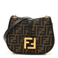 Fabric Jacquard Vitello Cher Cuoio FF 1974 Small Fendi C'mon Tobacco Moro Ebano