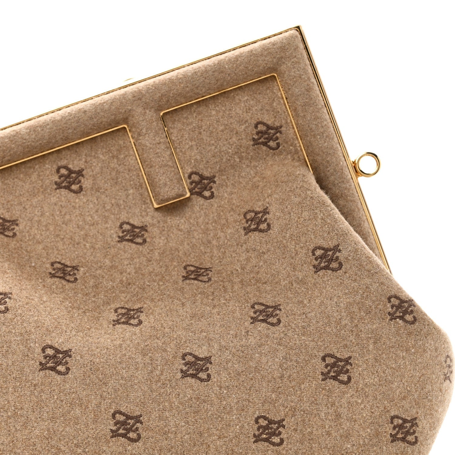 Flannel Karligraphy Embroidered Medium Fendi First Camel
