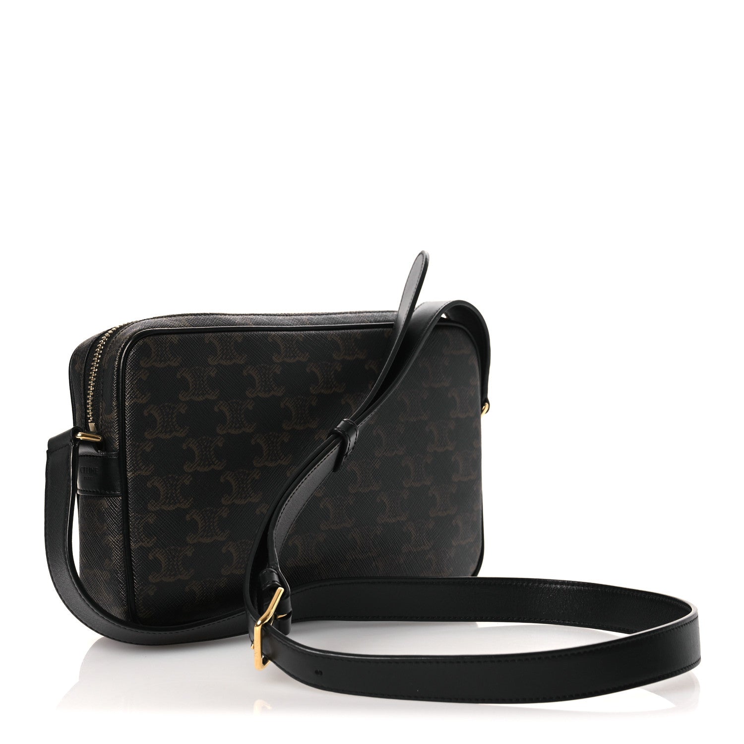 Triomphe Canvas Medium Messenger Bag Black
