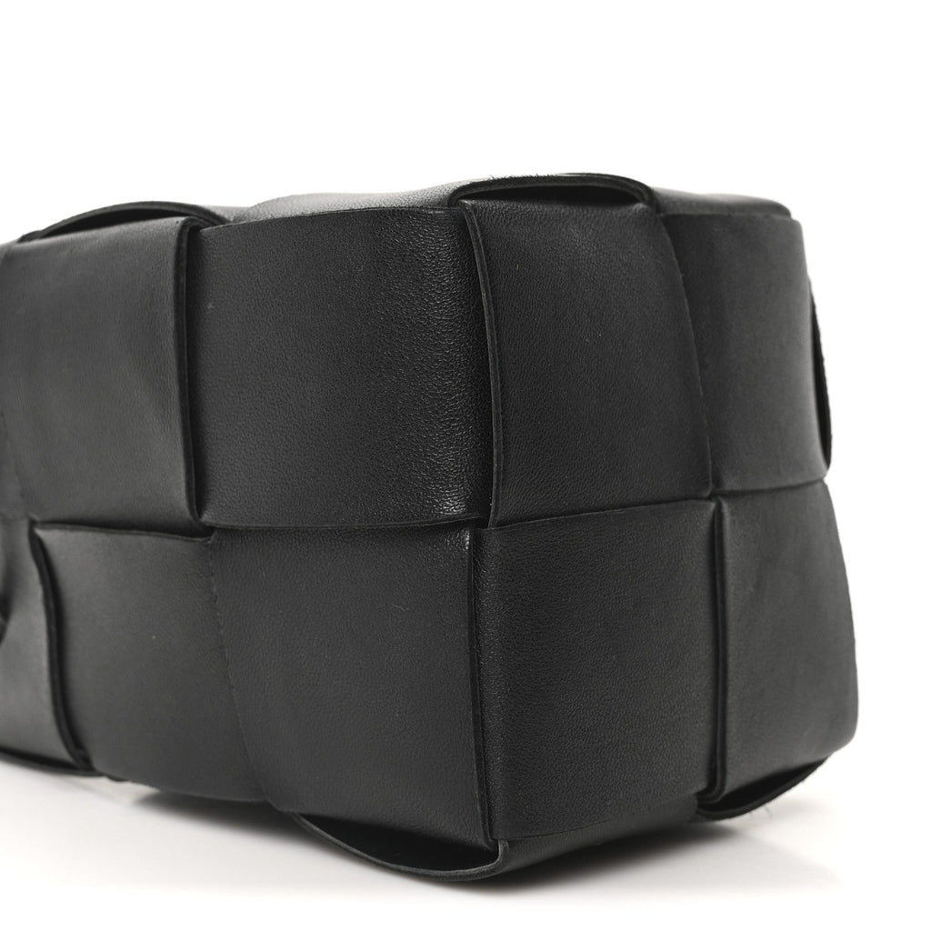 Nappa Maxi Intrecciato Mini Cassette Bucket Bag Black