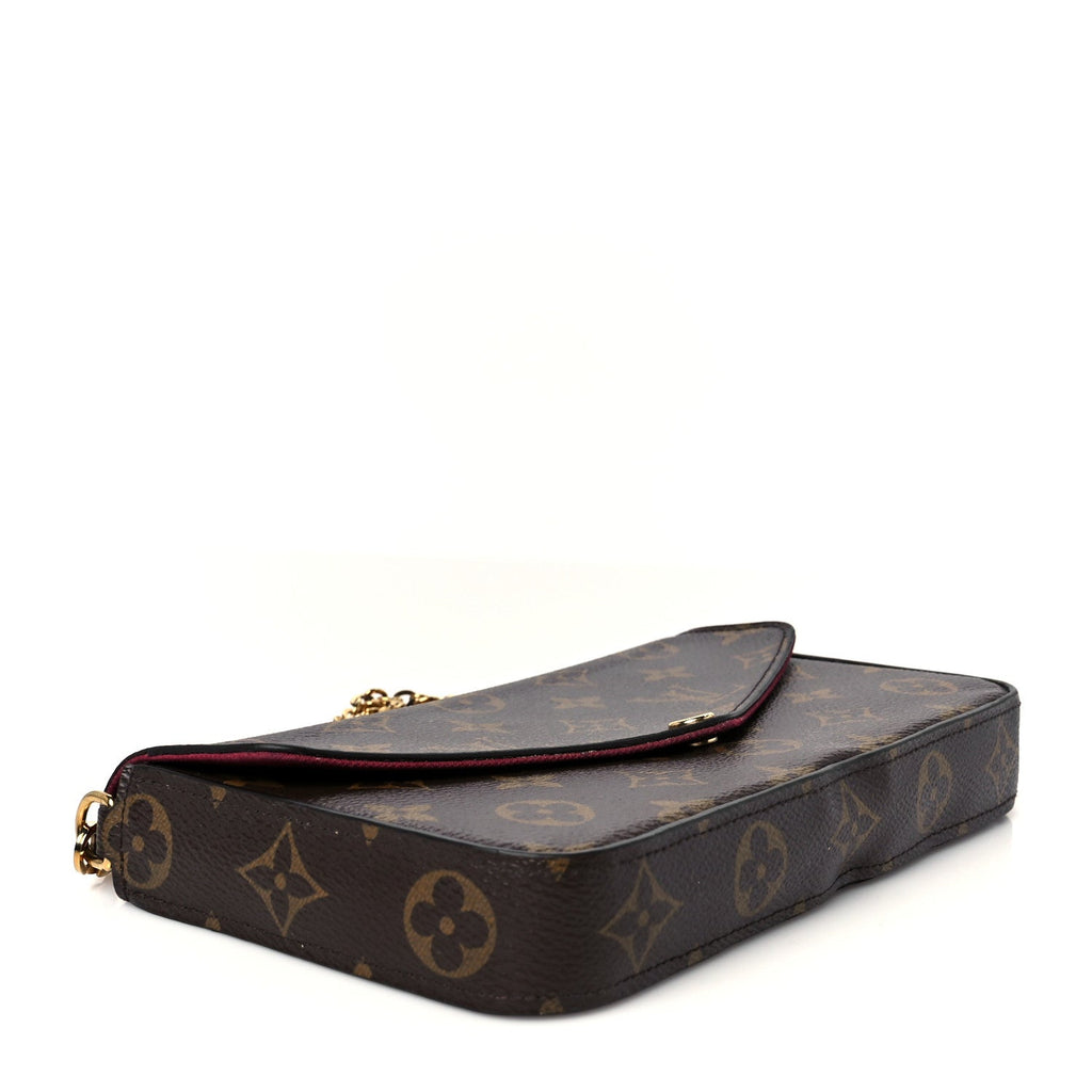 Monogram Pochette Felicie Chain Wallet Fuchsia