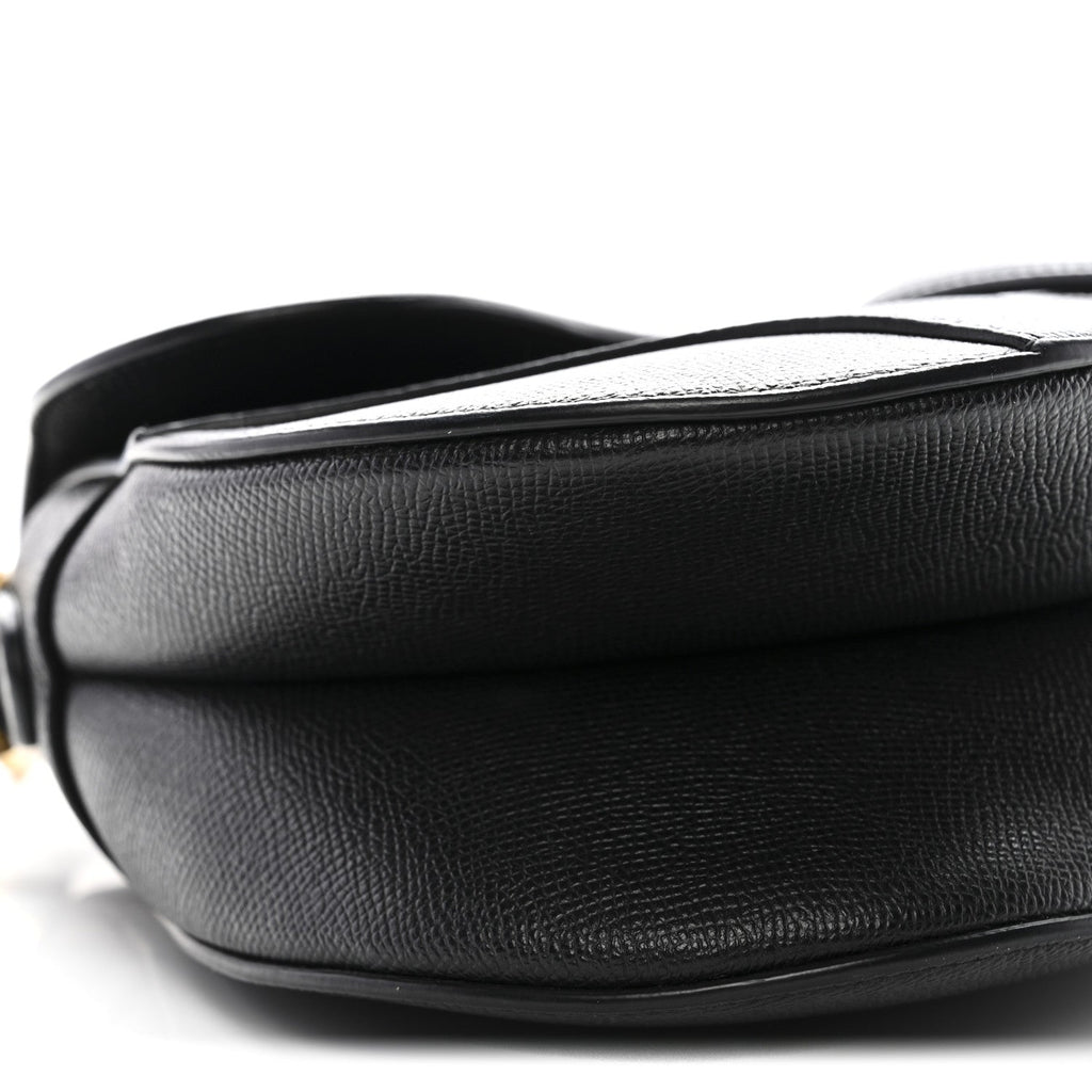 Grained Calfskin Saddle Bag Black