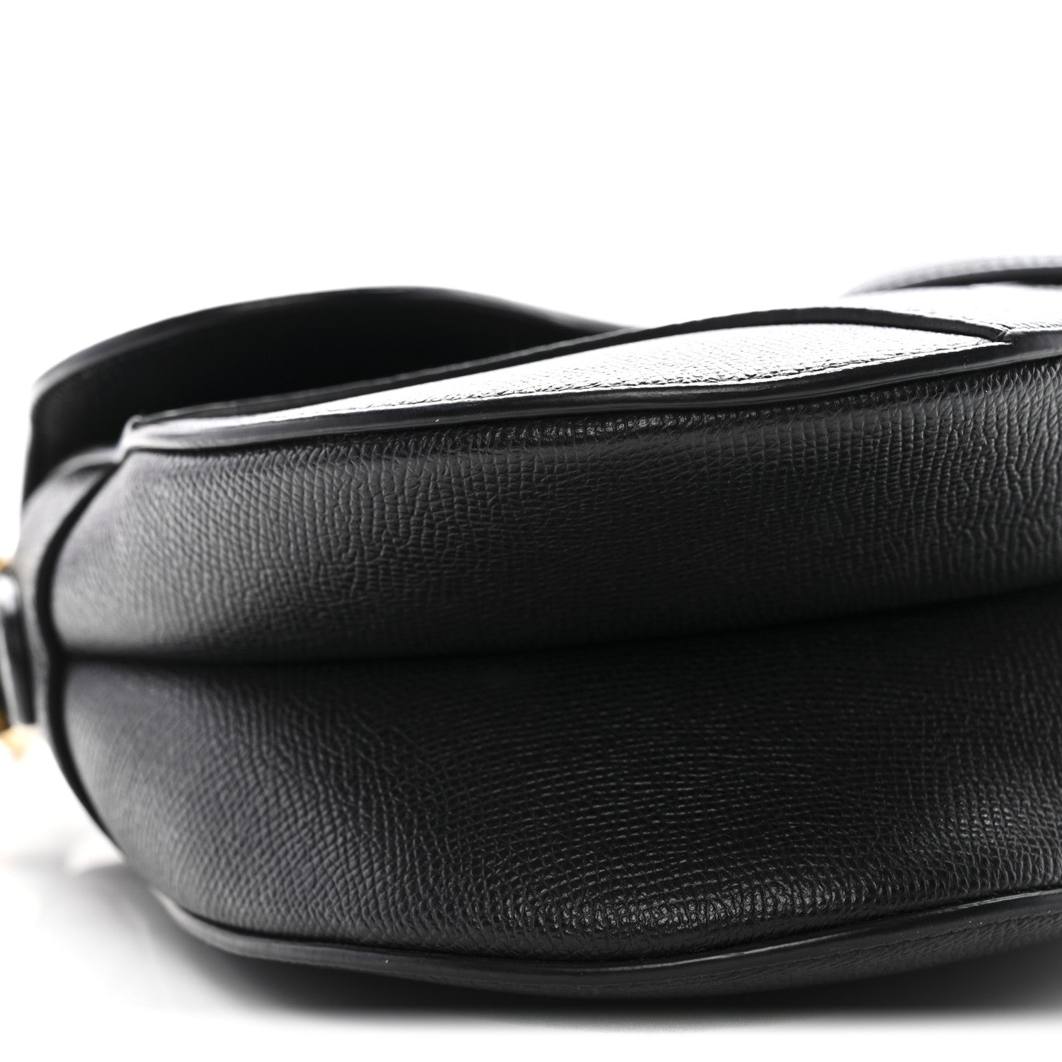 Grained Calfskin Saddle Bag Black