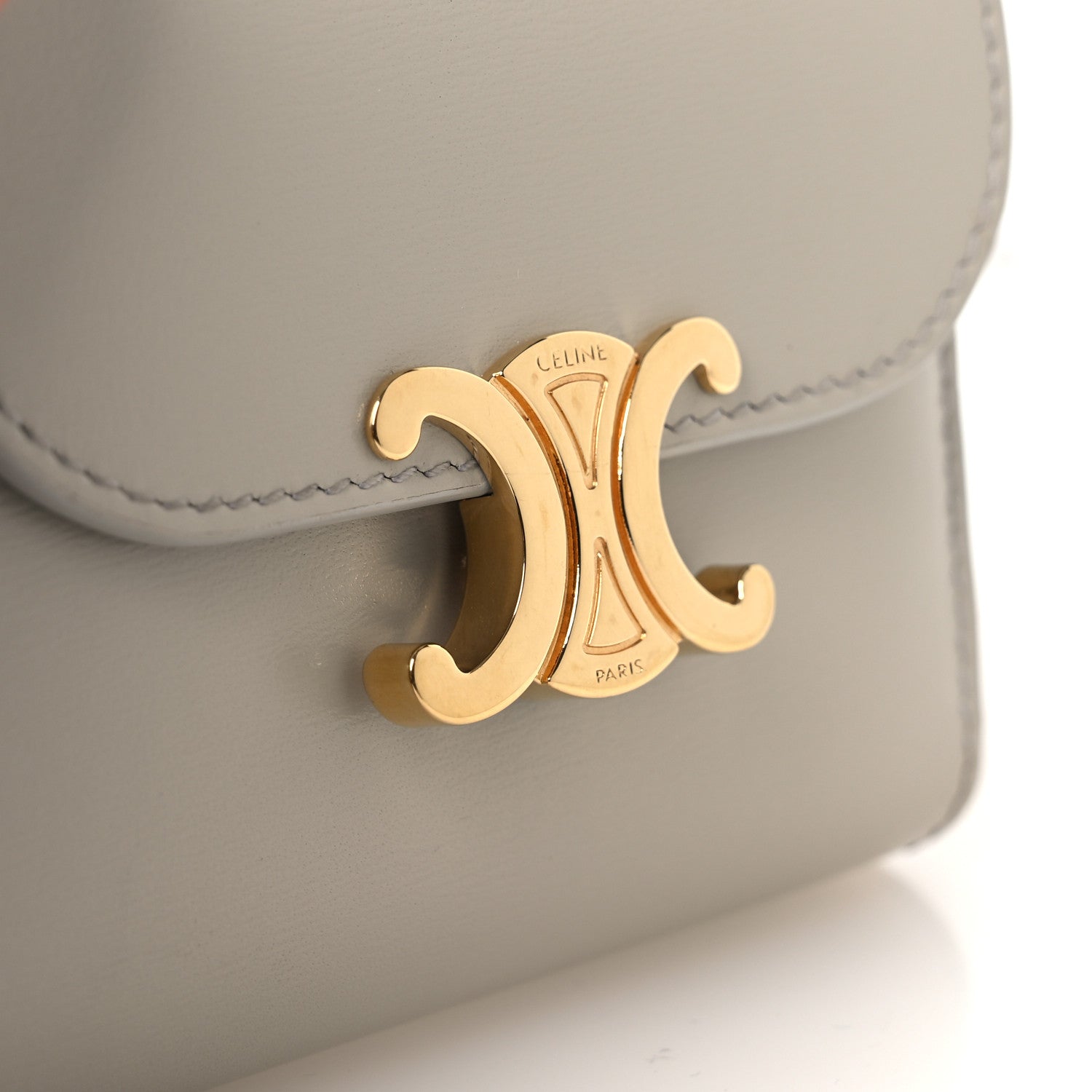Shiny Calfskin Small Triomphe Wallet Pale Beige