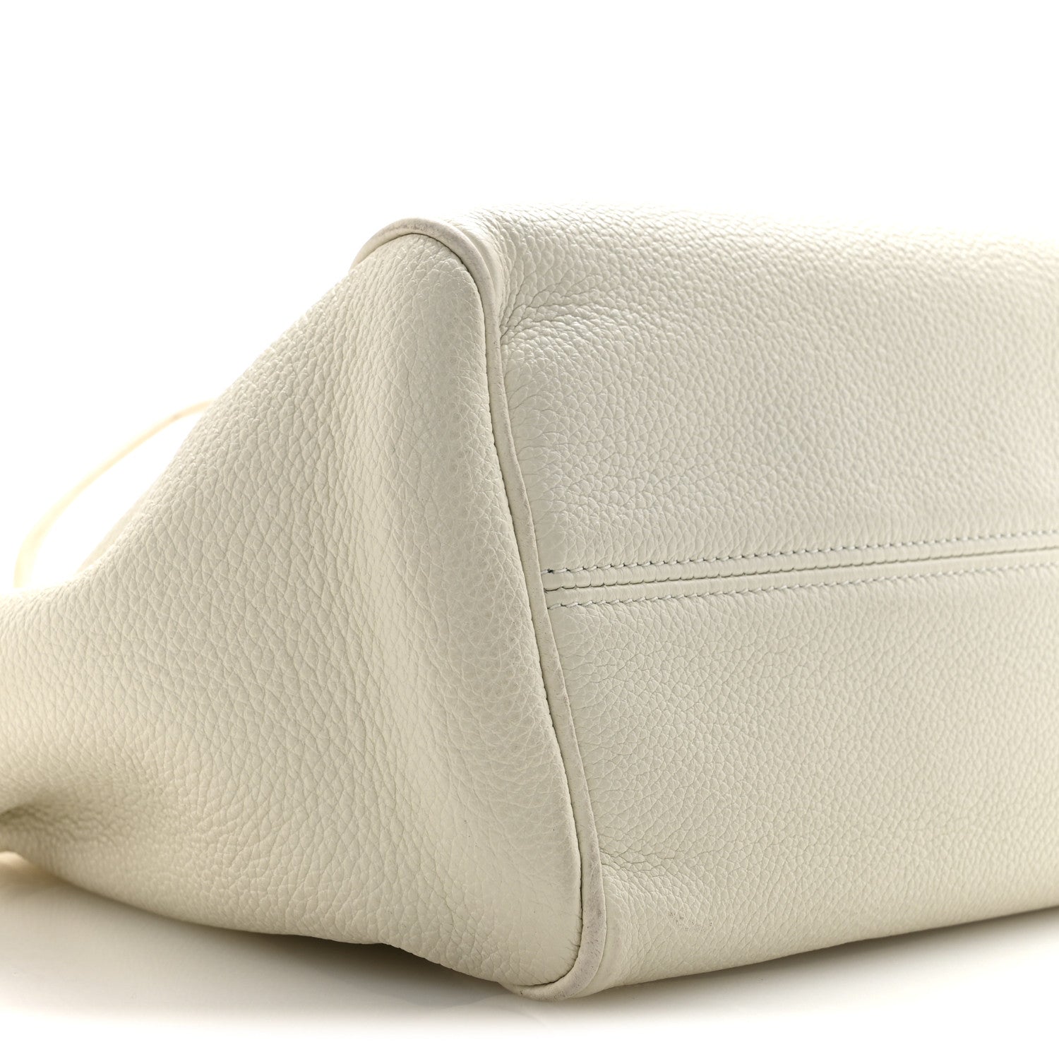 Calfskin Cuir Small Triomphe Cabas Drawstring White