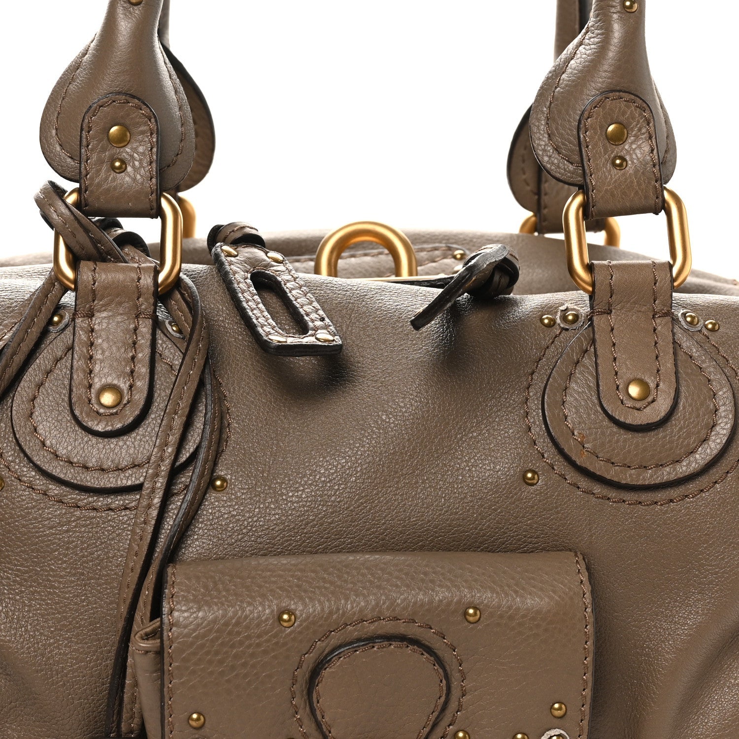 Calfskin Paddington Front Pocket Tote Souris