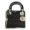 Patent Cannage Mini Lady Dior Black