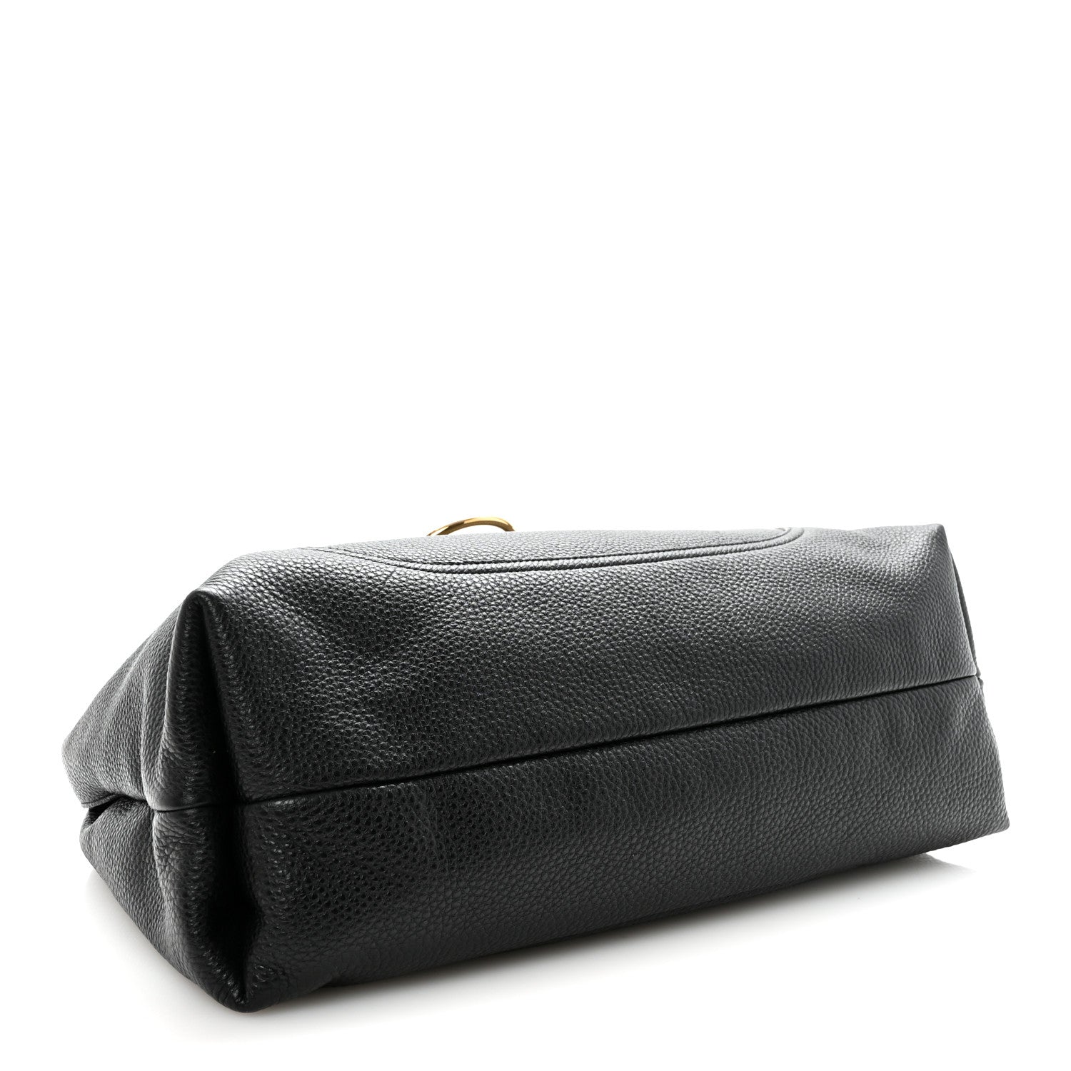 Grained Calfskin Softbit Maxi Shoulder Bag Black