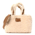 X UGG Suede Shearling Reverse Small Shopping Bag Natural