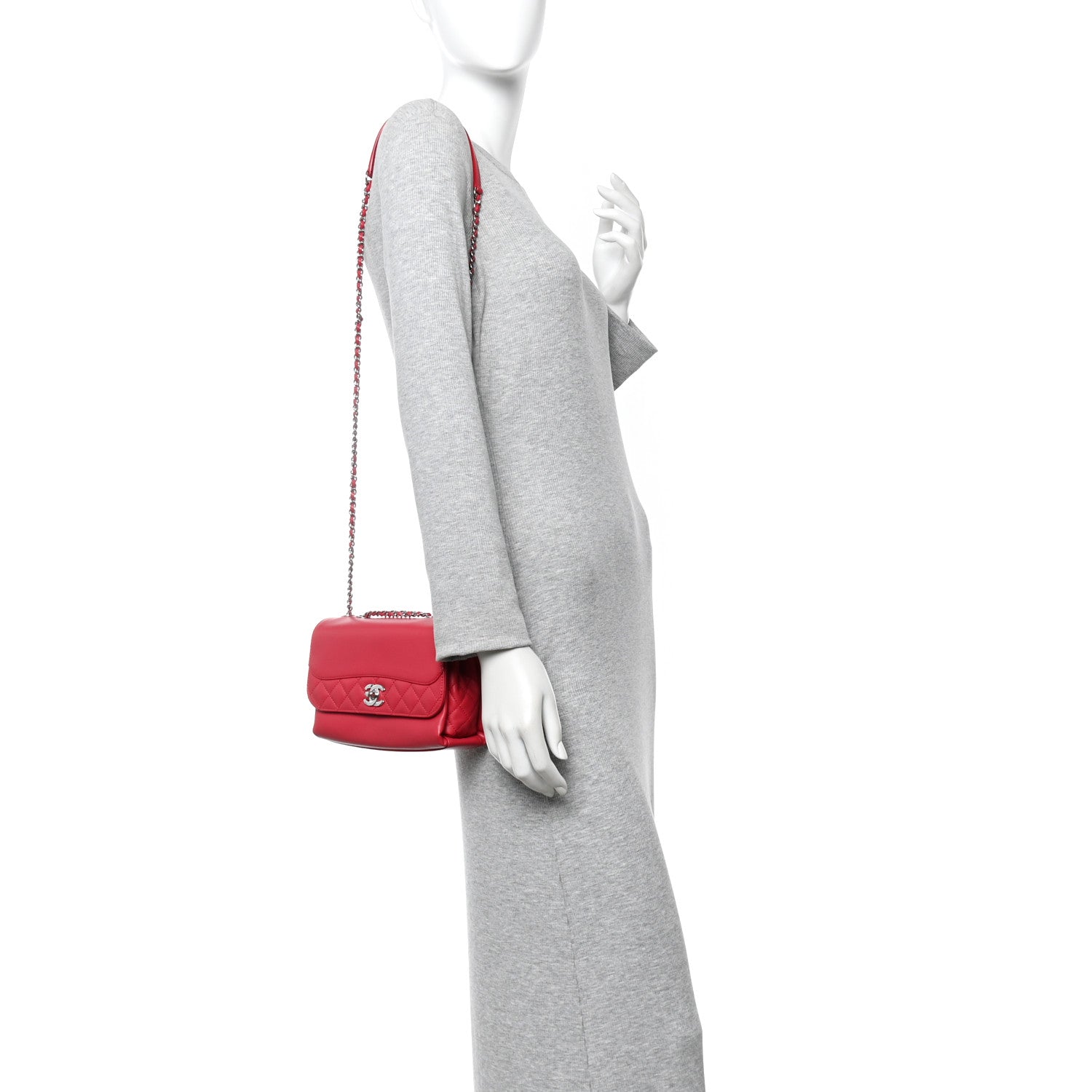 Calfskin Mini Tramezzo Flap Red