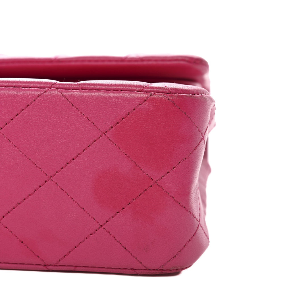 Lambskin Quilted Medium Double Flap Pink