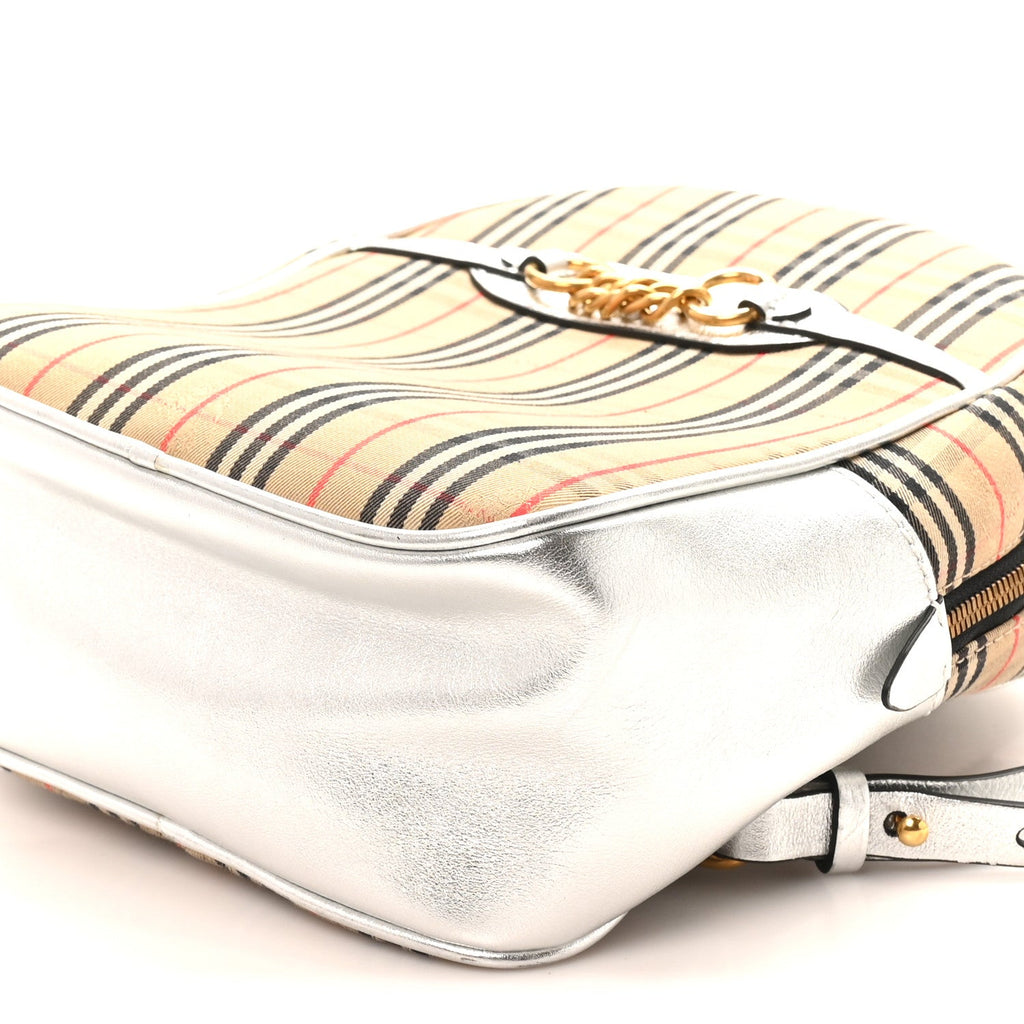 Smooth Calfskin 1983 Knight Check Link Backpack Silver