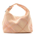 Canvas Knitted Check Medium Peg Duffle Bag Sherbert