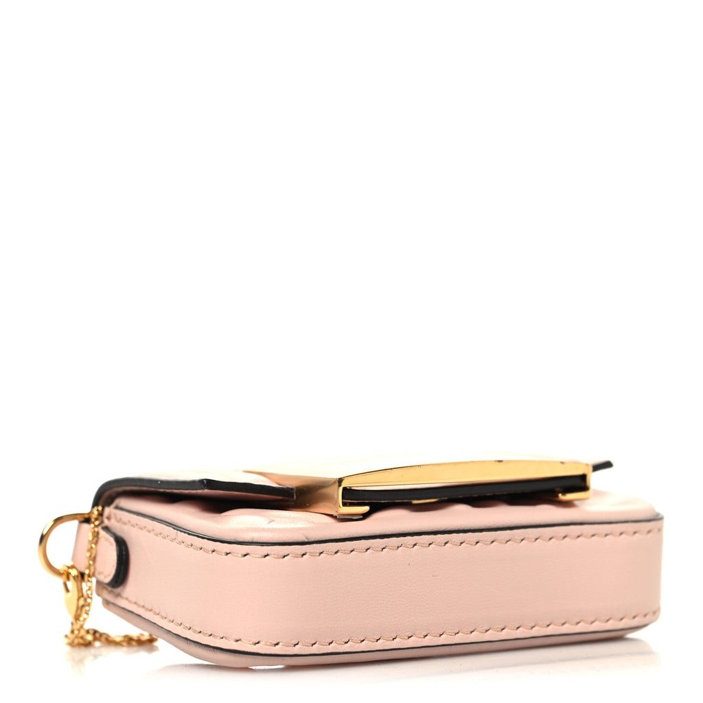 Nappa Matisse FF Embossed Nano Maxi Buckle Baguette Charm Rosa Quarzo
