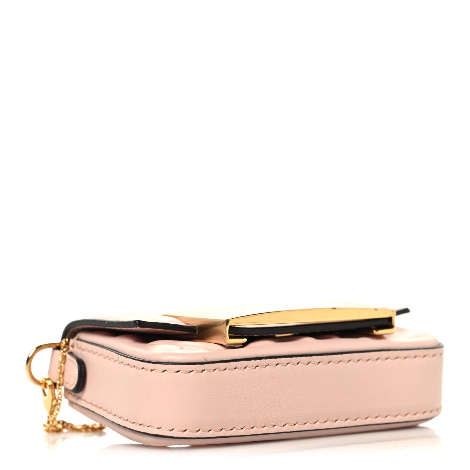 Nappa Matisse FF Embossed Nano Maxi Buckle Baguette Charm Rosa Quarzo