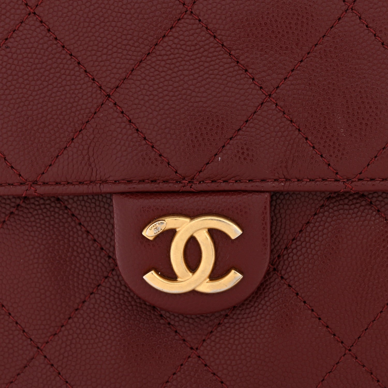 Caviar Quilted Medium Chanel 25 Handbag Burgundy
