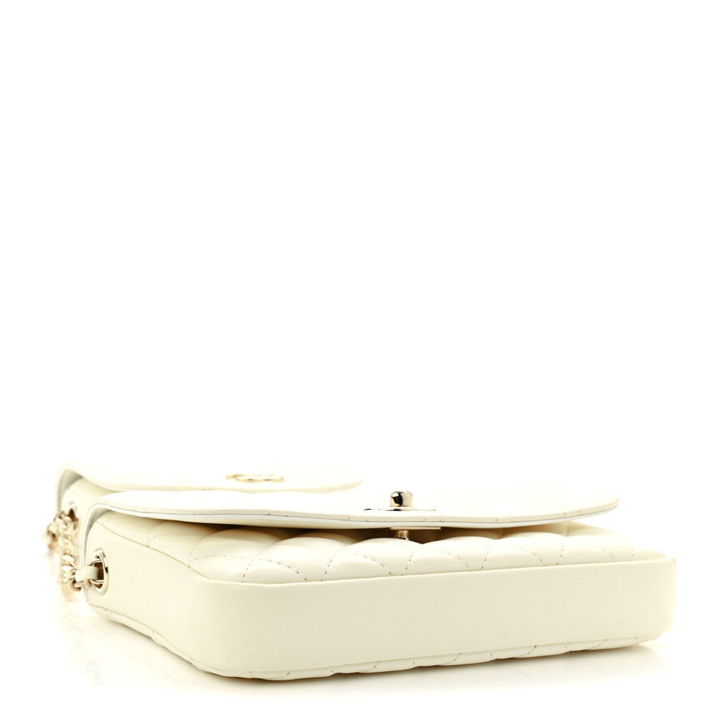 Lambskin Quilted Side Packs White