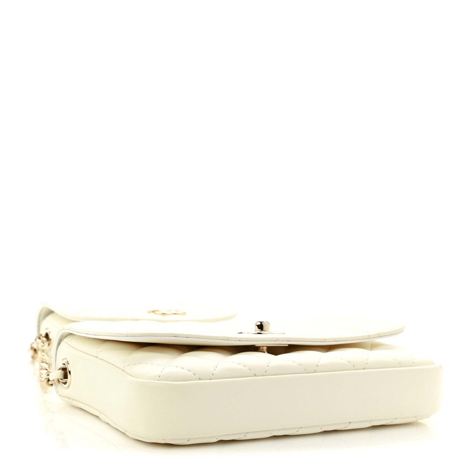 Lambskin Quilted Side Packs White