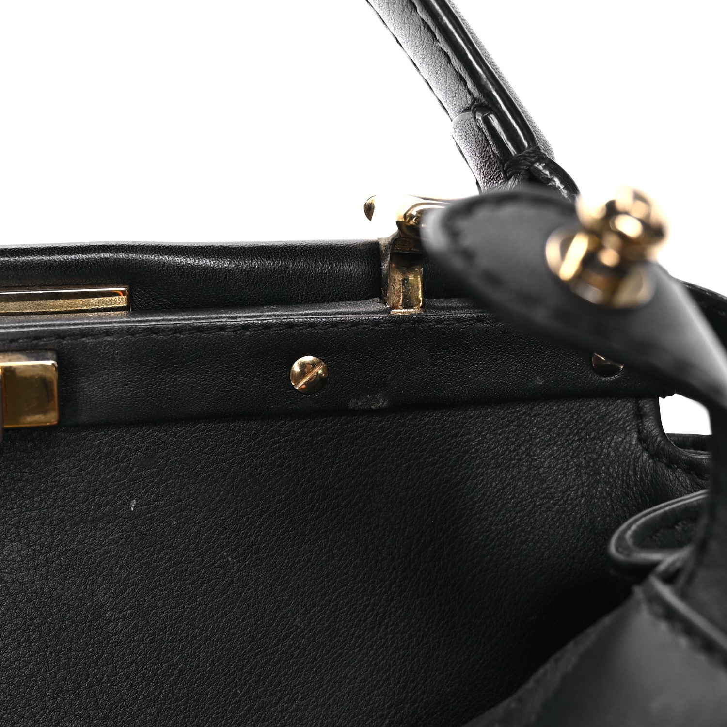 Vitello Seta Lace Up Medium Peekaboo Iconic Satchel Black
