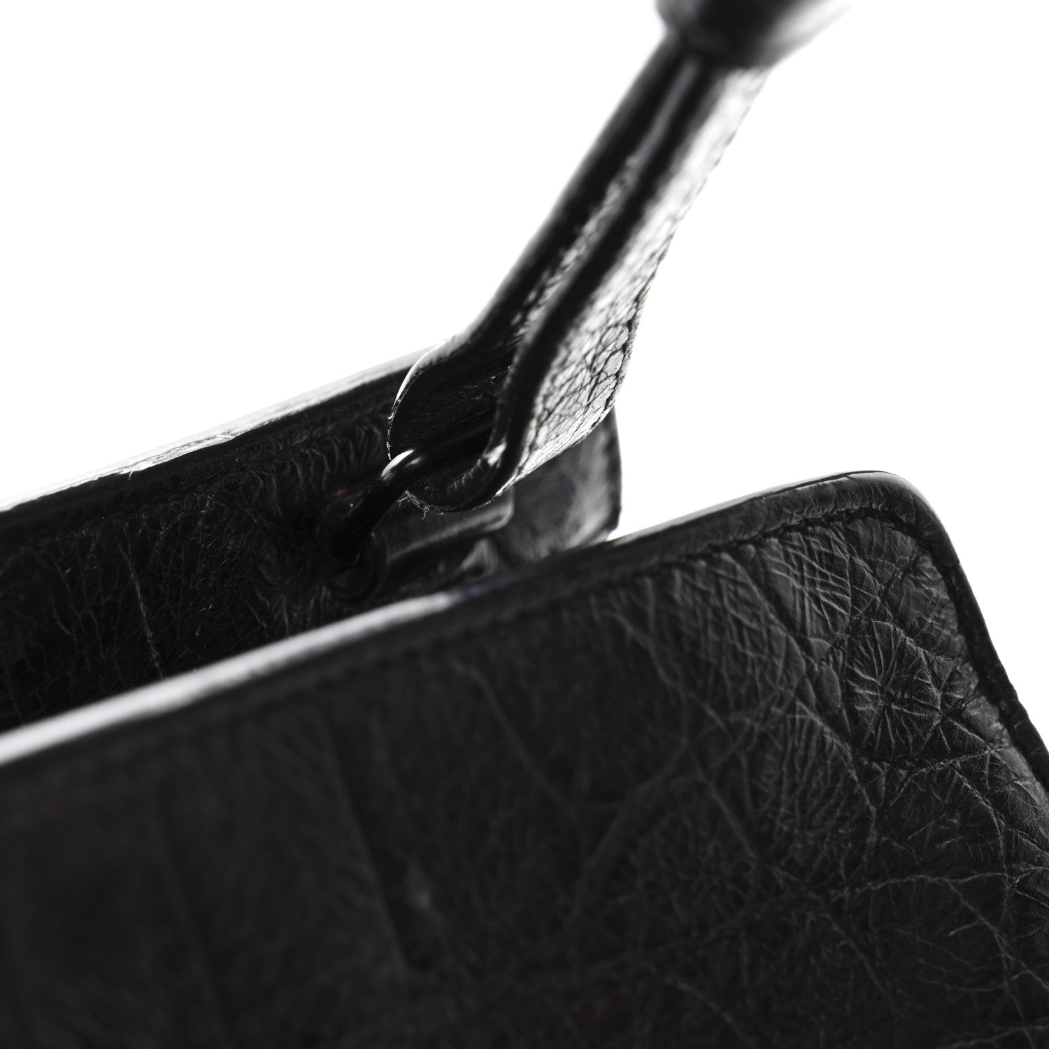 Calfskin Crocodile Embossed Small Monogram Cabas Black