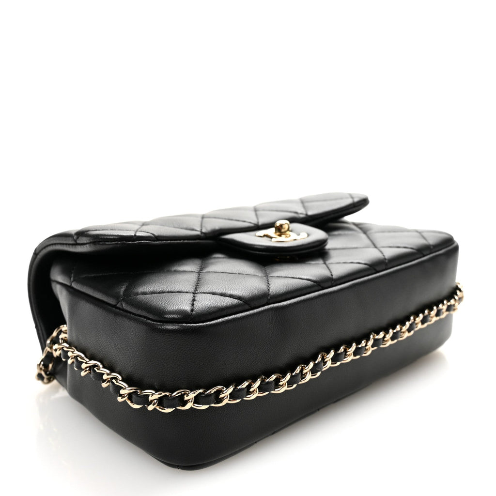 Lambskin Quilted Small My Precious Flap Black