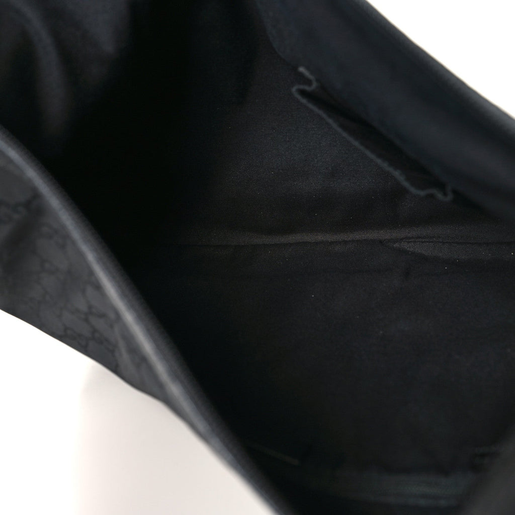 Denim Monogram Large Half Moon Hobo Black