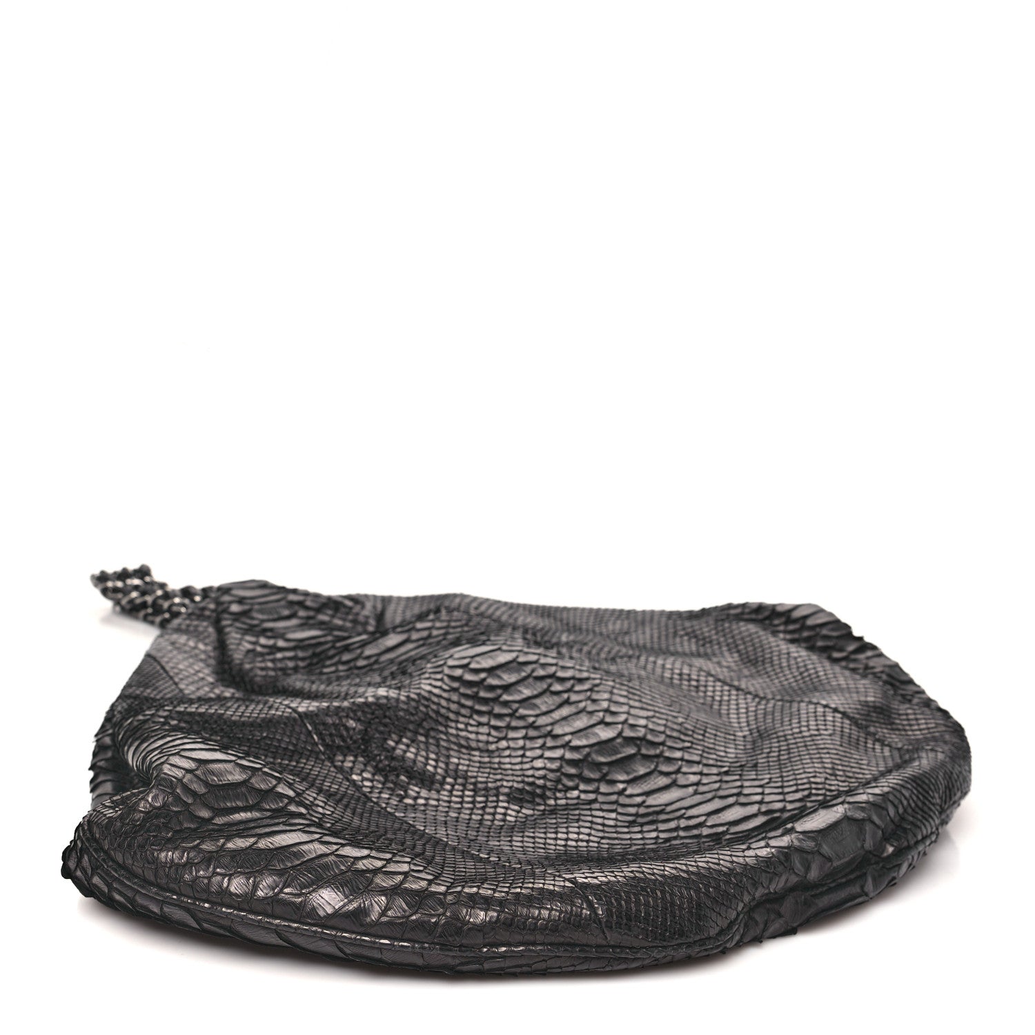 Snakeskin Rock and Chain Hobo Black