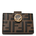 Vitello Soft F is Fendi Bi-Color FF 1974 Embossed Gusseted  Holder Maya Black