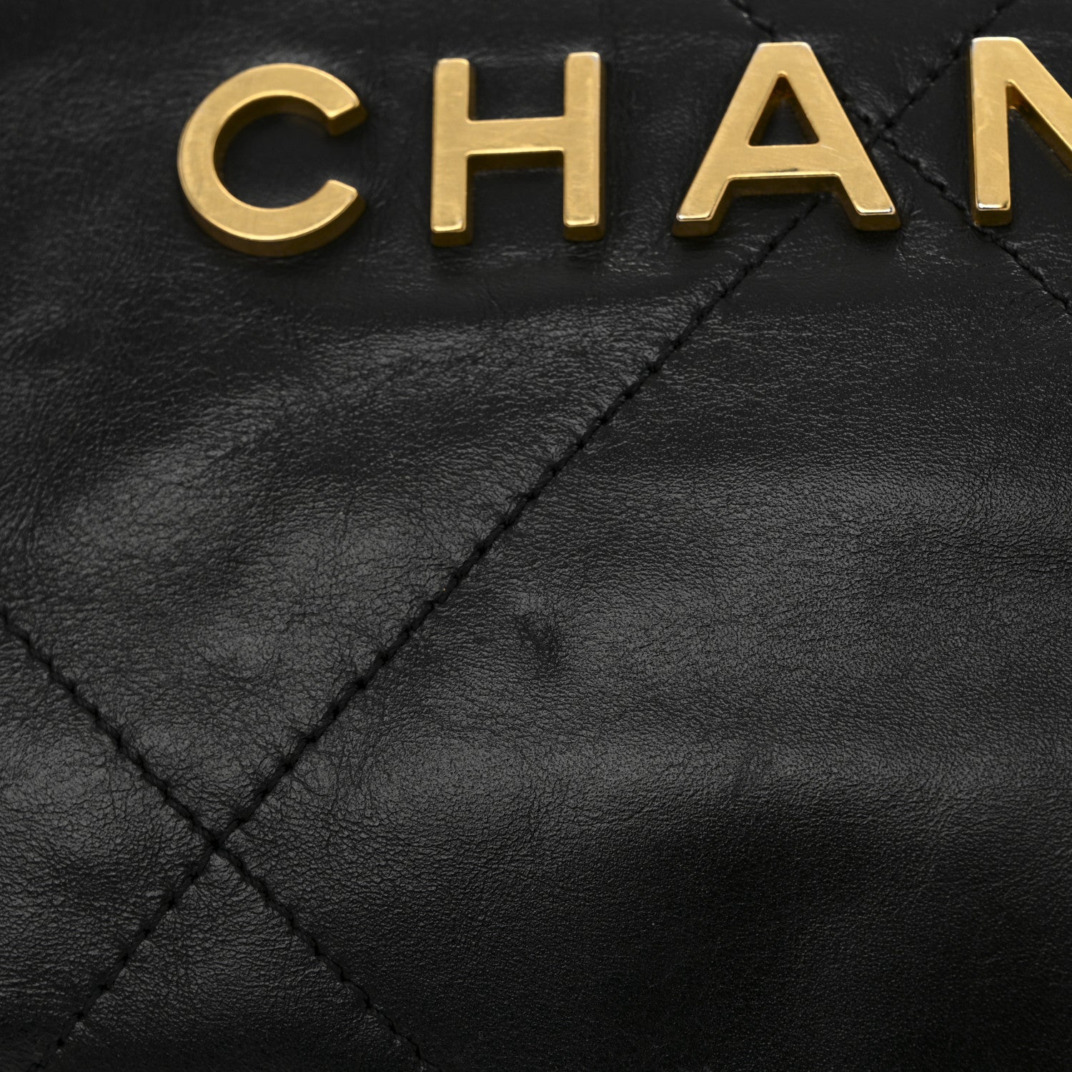 Shiny Calfskin Quilted Small Chanel 22 Black