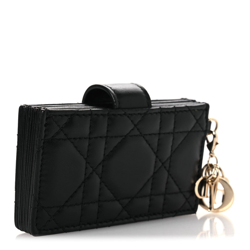 Lambskin Cannage Lady Dior Jasmine 5-Gusset  Holder Black