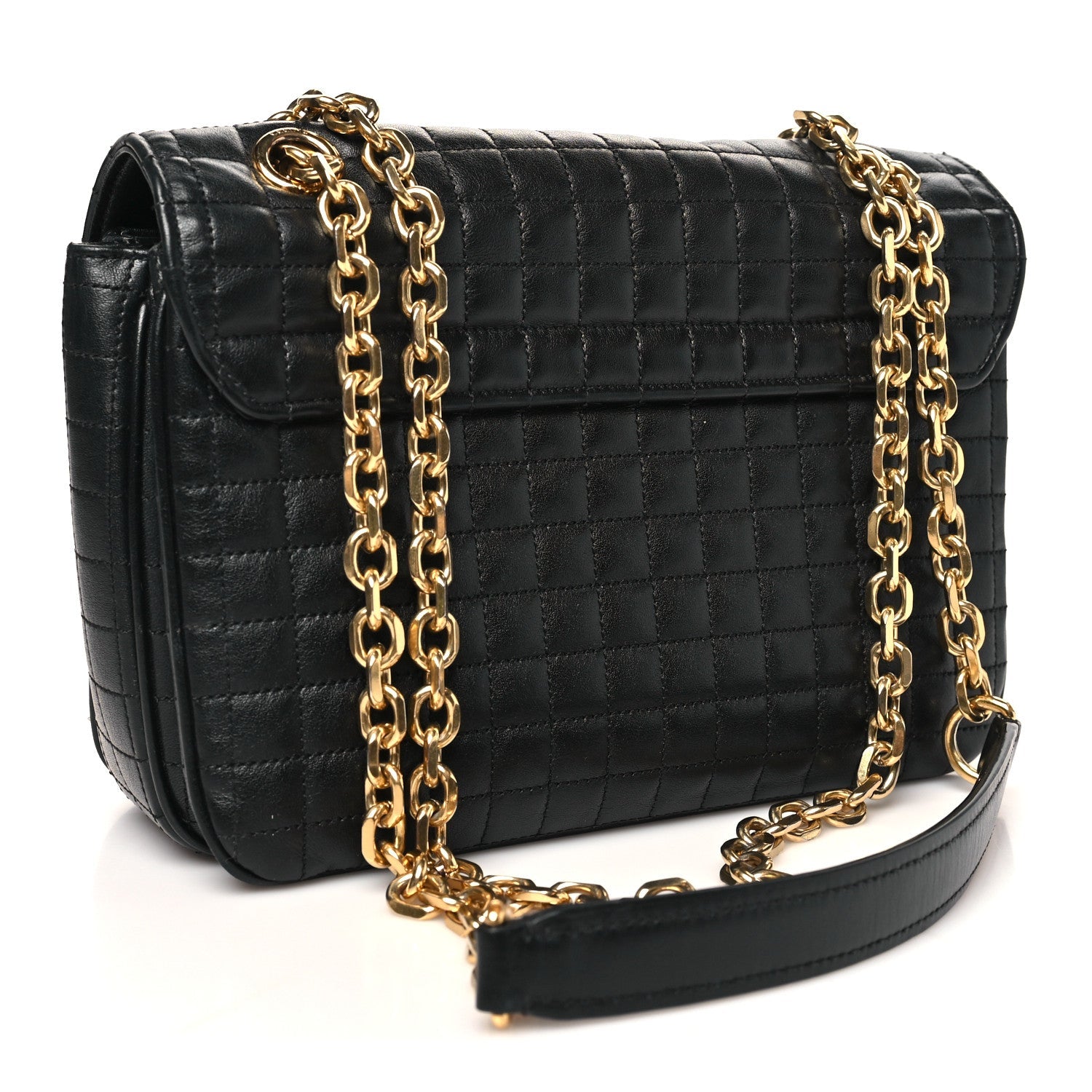 Calfskin Quilted Medium C Bag Black
