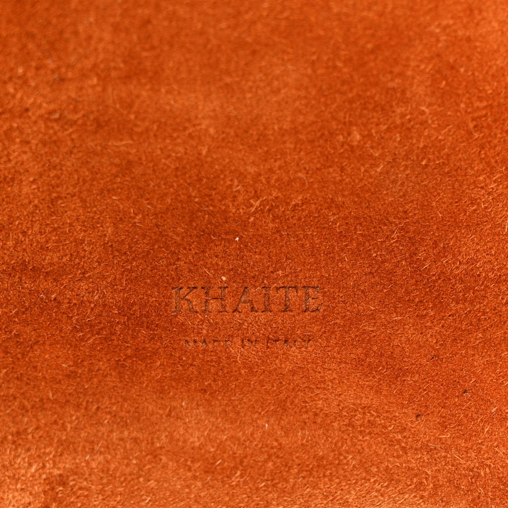 Suede Calfskin Medium Lotus Tote Caramel