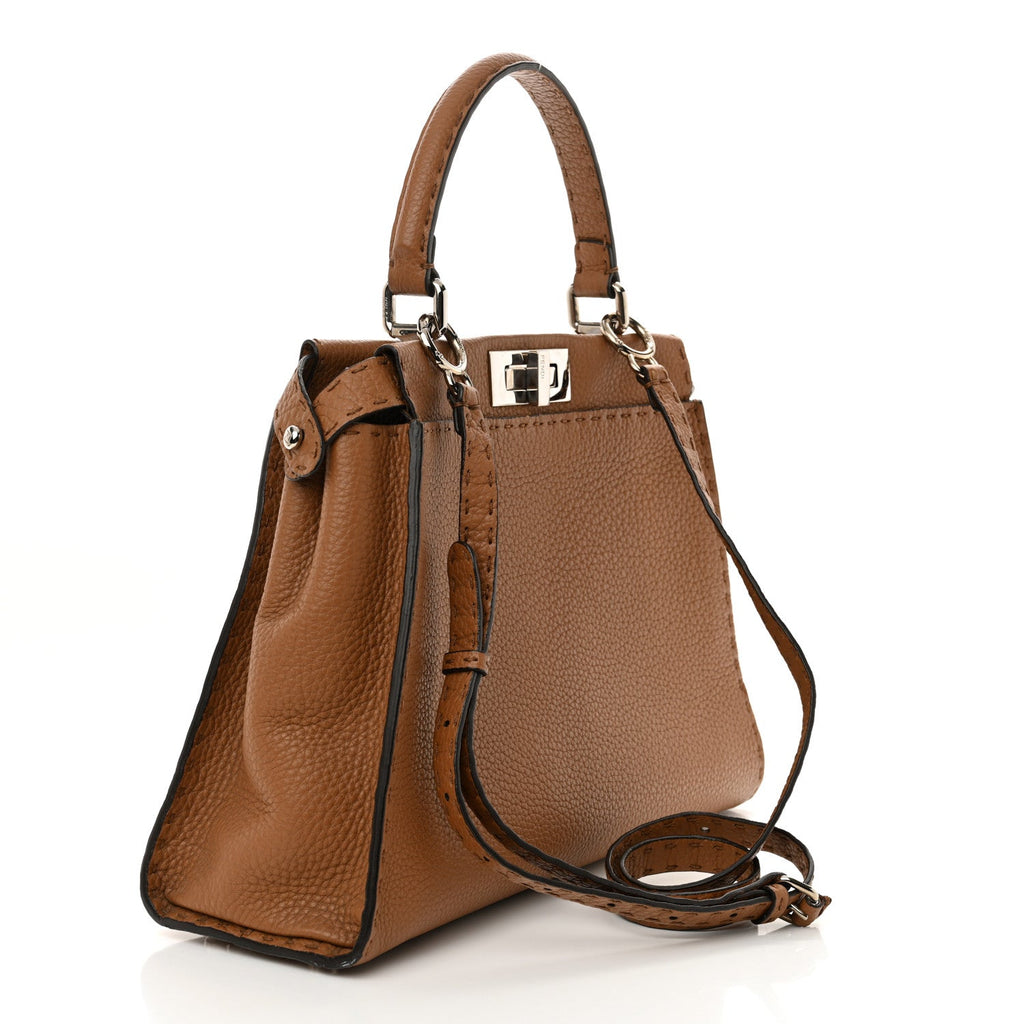 Cuoio Romano Selleria Bi-Color Medium Peekaboo Iconic Satchel Mou Deserto