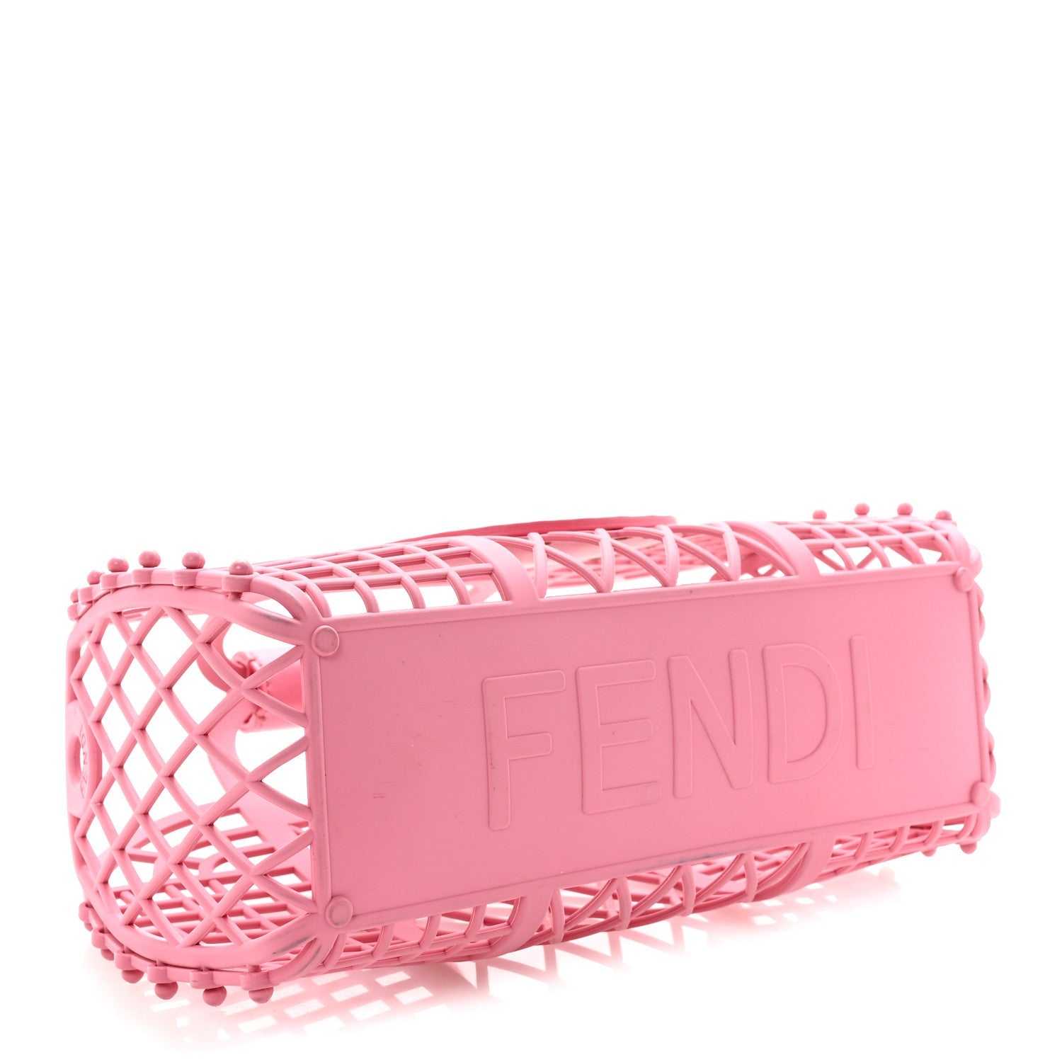 Recycled Plastic Vitello Liberty Matte Small Fendi Basket Rosa