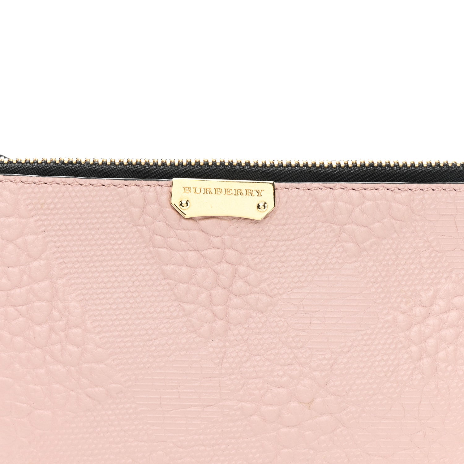 Signature Grain Calfskin Check Embossed Peyton Crossbody Clutch Bag Pale Orchid