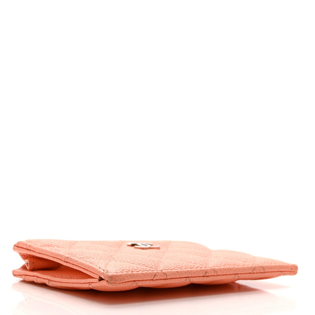 Caviar Quilted CC Zip  Holder Pink