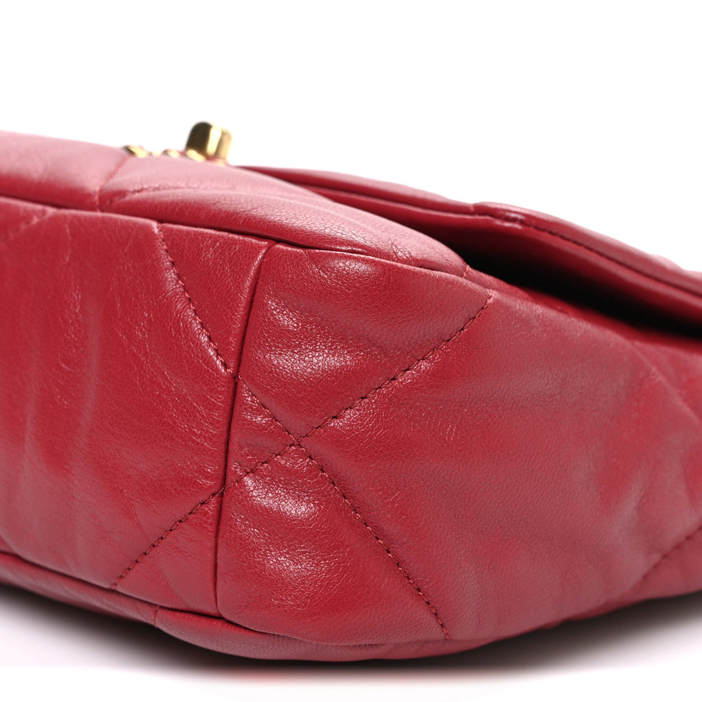 Goatskin Quilted Medium Chanel 19 Flap Red