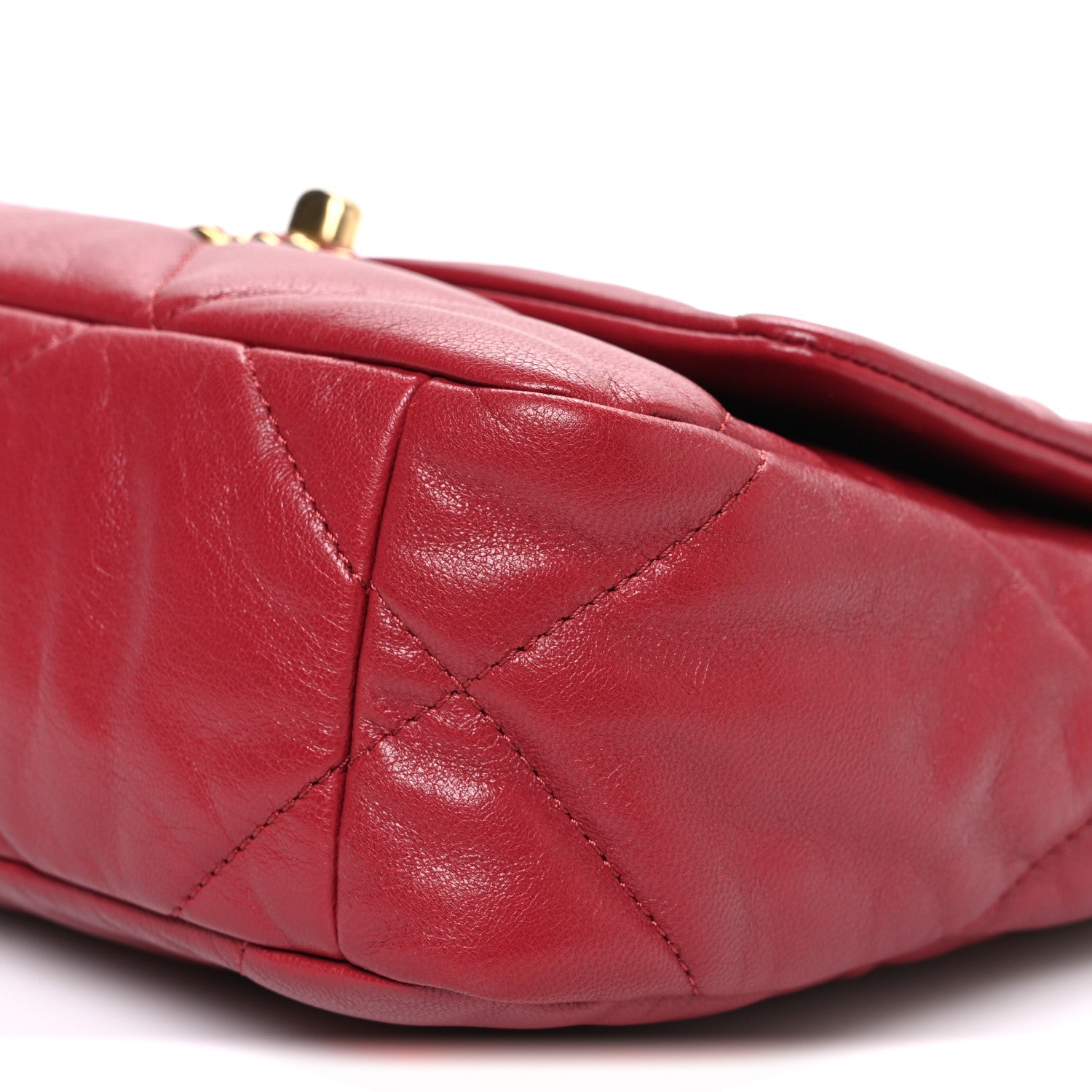 Goatskin Quilted Medium Chanel 19 Flap Red