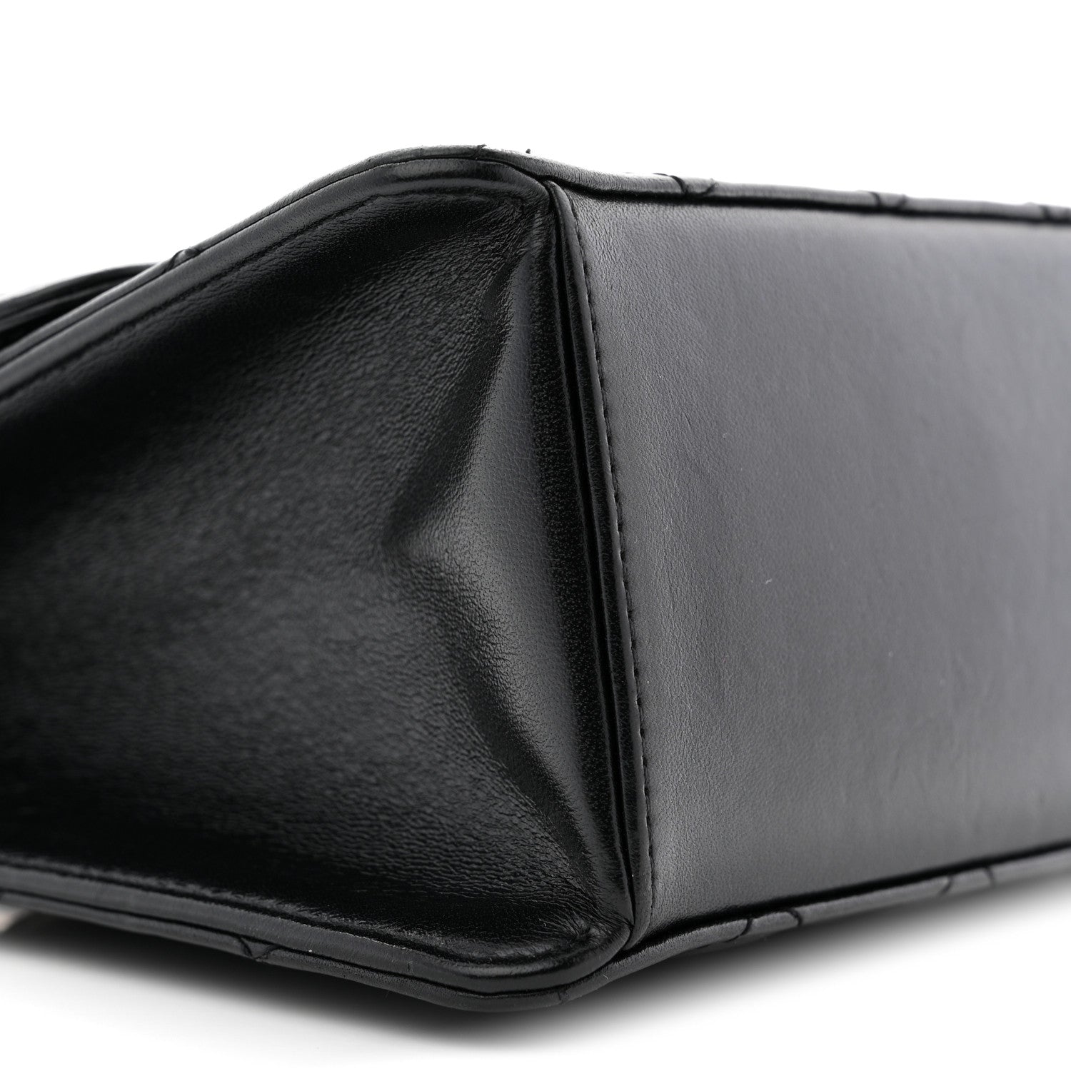 Lambskin Quilted CC Logo Mini Flap Black