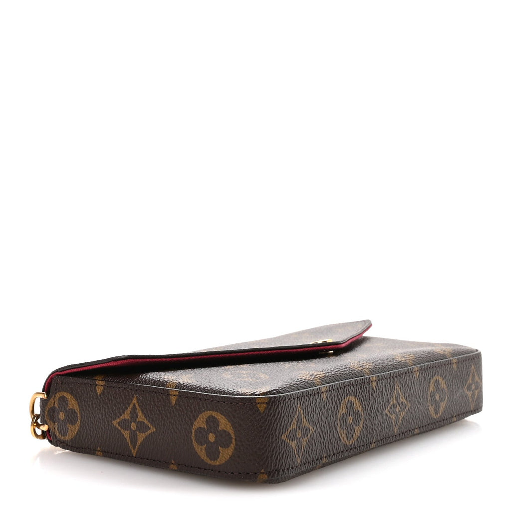 Monogram Pochette Felicie Chain Wallet Fuchsia