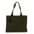 Jacquard Saffiano Triangolo Symbole Embroidered Shopping Tote Black Edera