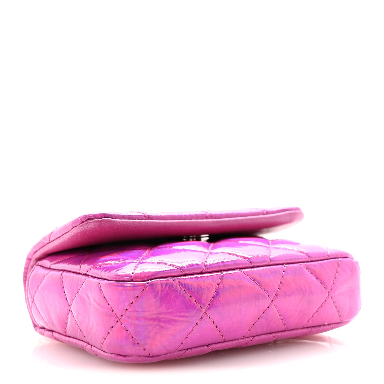 Patent Lambskin Quilted CC Hook  Holder Pink